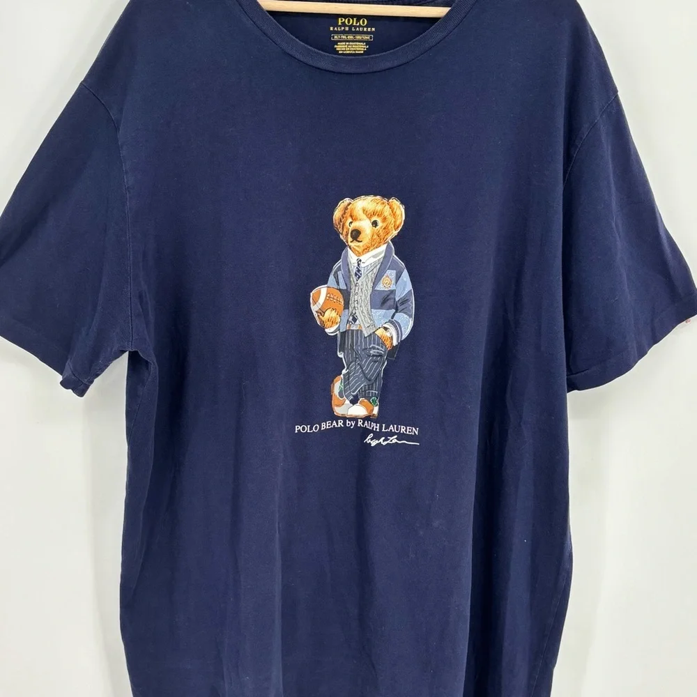 Polo by Ralph Lauren polo Bear graphic Tee shirt football XL Tall preppy - Picture 2 of 8
